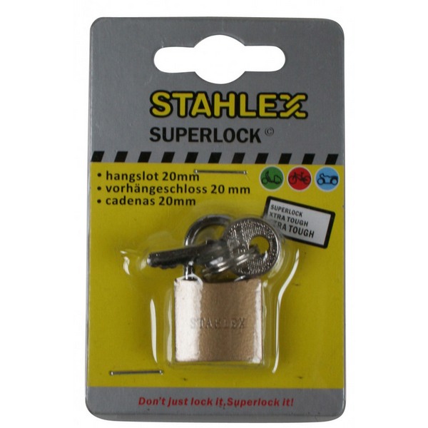 Stahlex Superlock Padlock 20mm, 3 Keys